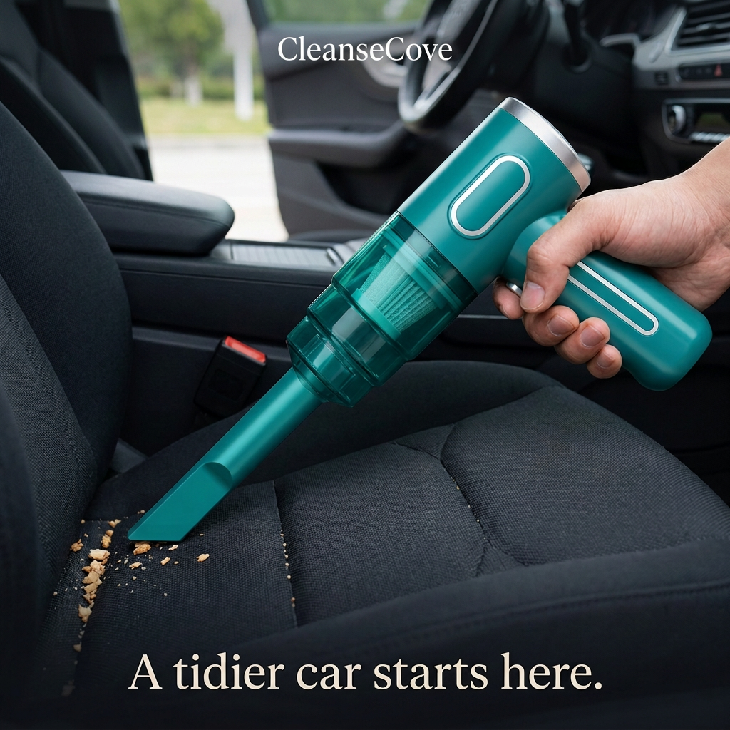 Car cleaning photo with smaller centred text